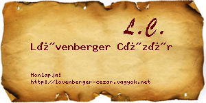 Lövenberger Cézár névjegykártya